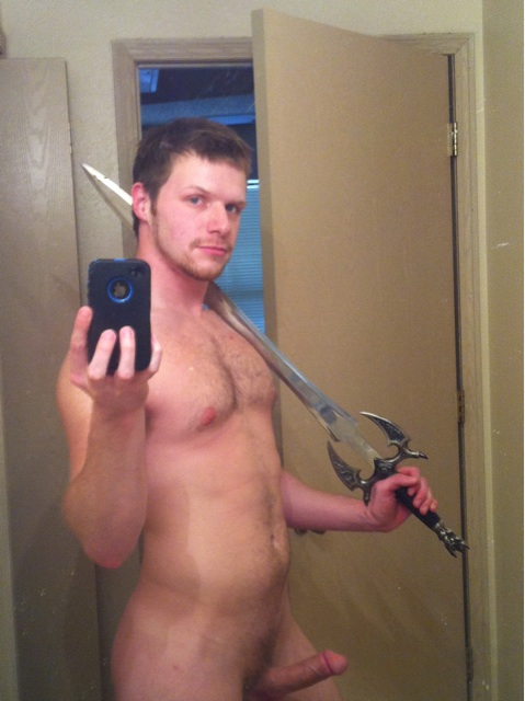 Sword Guy Naked Selfie