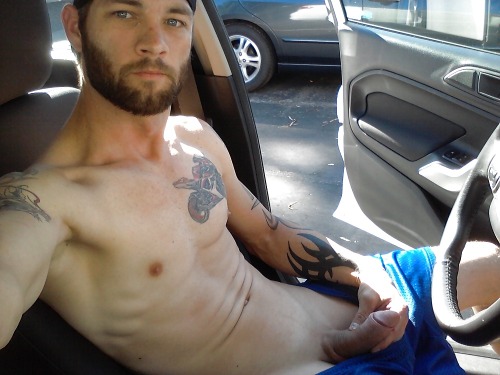 Straight Guy Show Dick on Car