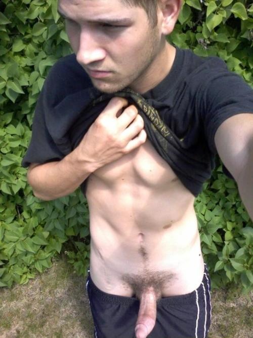 Straight Muscle Guy Outdoors