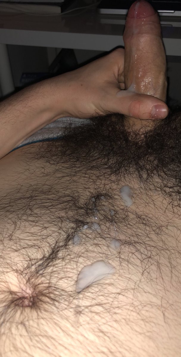 Uncut cock cumshot