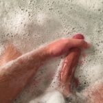 He massaged my huge cock into the tub