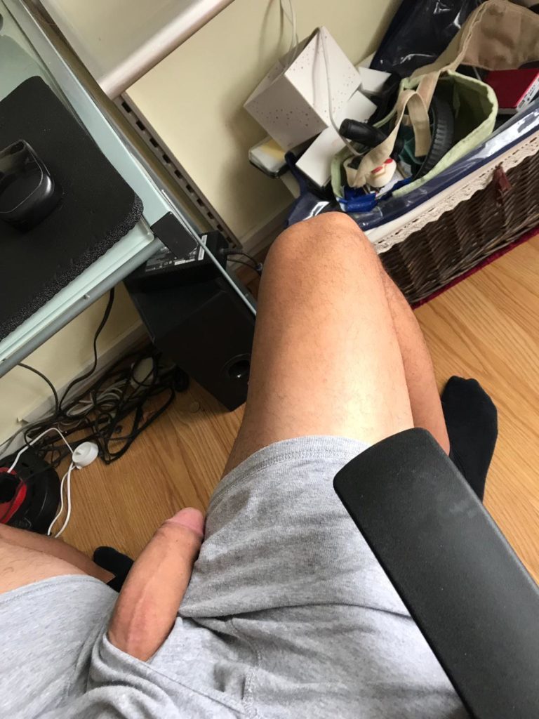 My cock looks out of my short when I'm horny