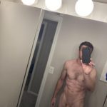 Mirror muscular guy selfie