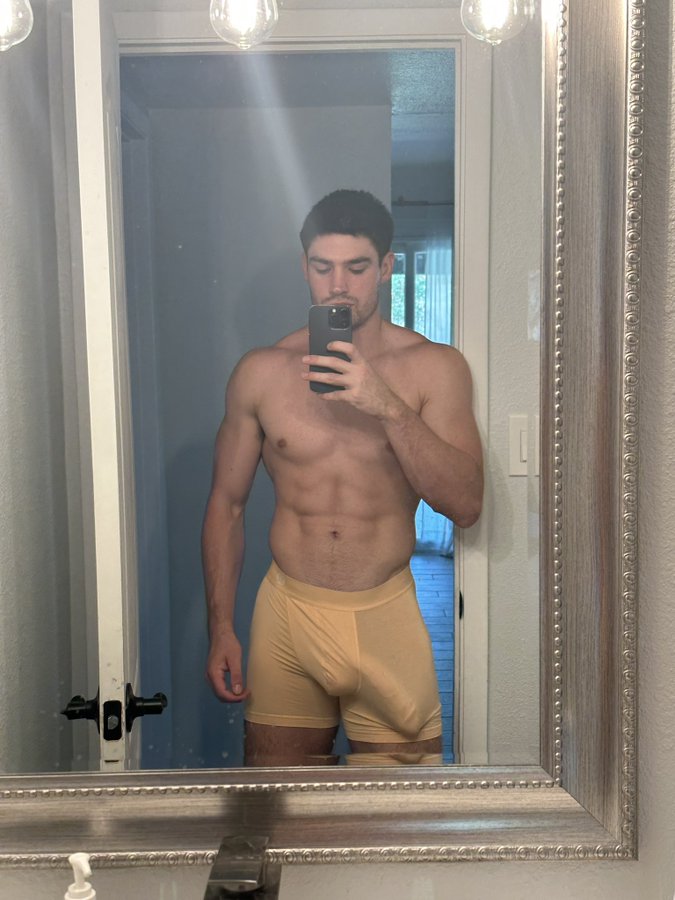 Huge bulge in yellow undies