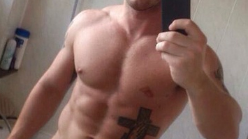 Muscular Tattoo Guy Selfie