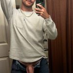 Thick heavy cock clothed selfie