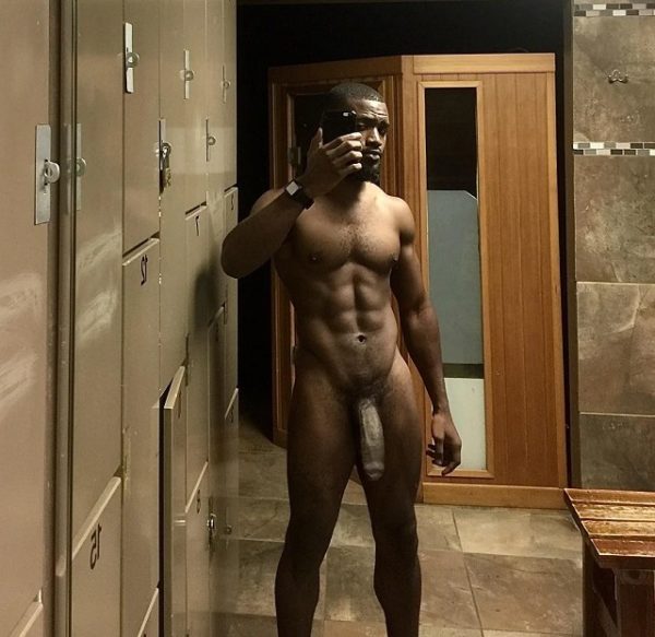 Post workout black and thick uncut cock