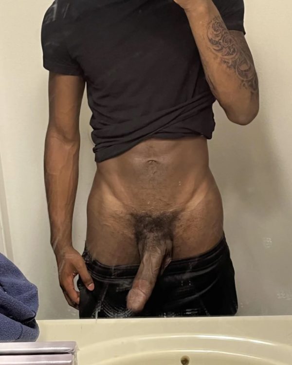 Black guy cut cock nude selfie