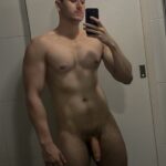 Brazilian guy and his hard uncut cock selfie